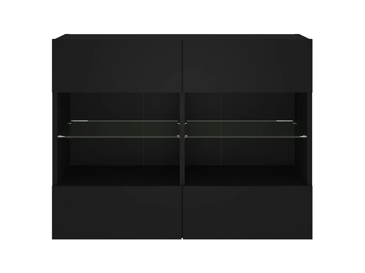 DuBois  Meuble TV mural avec lumières LED noir 78,5x30x60,5 cm