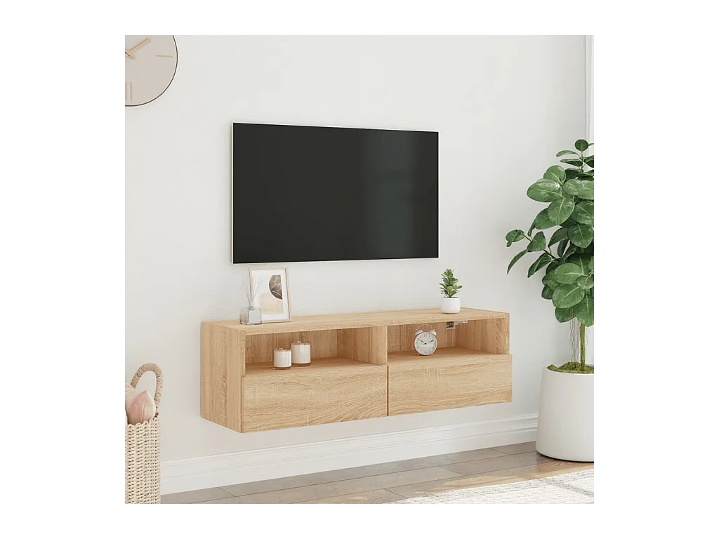 Sil  Meuble TV mural chêne sonoma 100x30x30 cm bois d'ingénierie