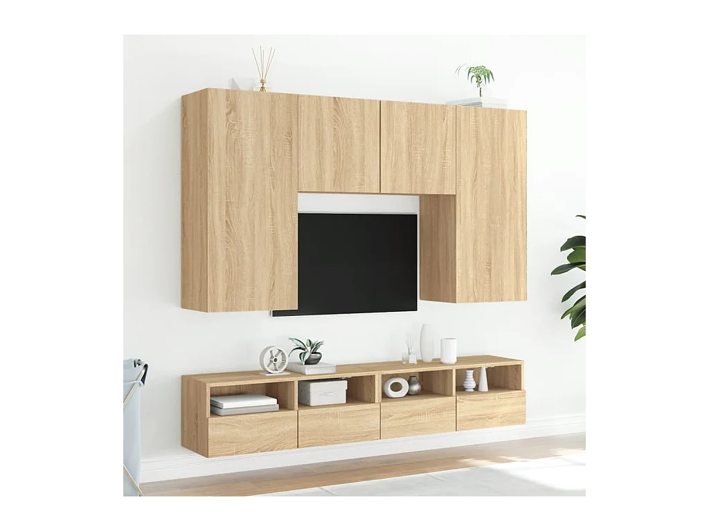 Sil  Meuble TV mural chêne sonoma 100x30x30 cm bois d'ingénierie
