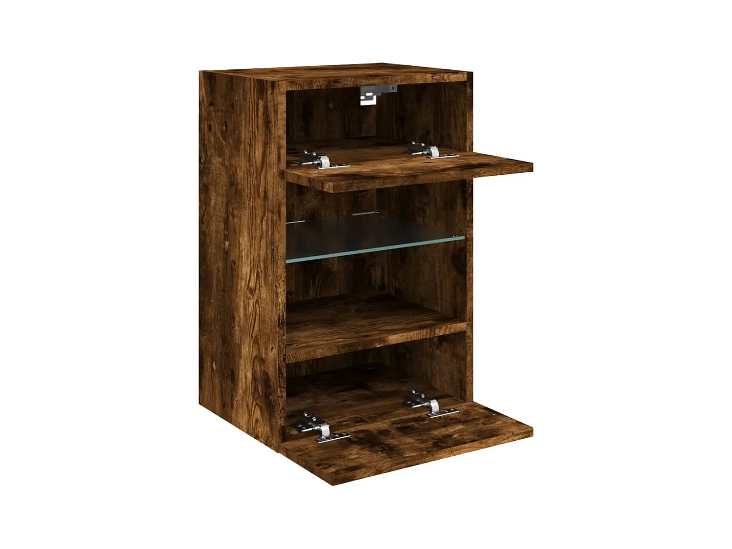 Prolenta Premium -  Meubles TV muraux et lumières LED 2pcs chêne fumé 40x30x60,5 cm