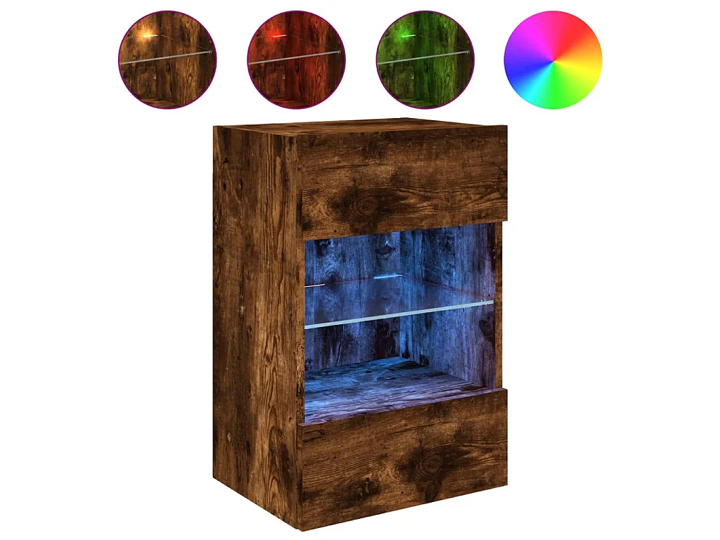 Prolenta Premium -  Tv-wandmeubels met LED 2 st 40x30x60,5 cm gerookt eikenkleurig