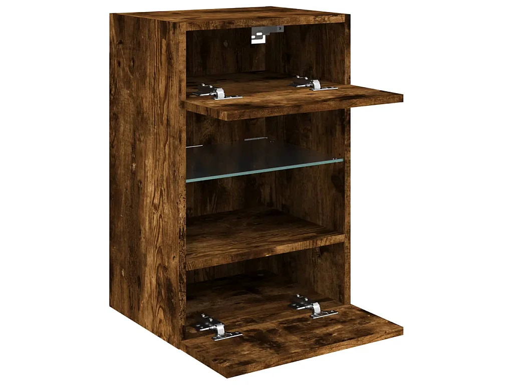 Prolenta Premium -  Tv-wandmeubels met LED 2 st 40x30x60,5 cm gerookt eikenkleurig