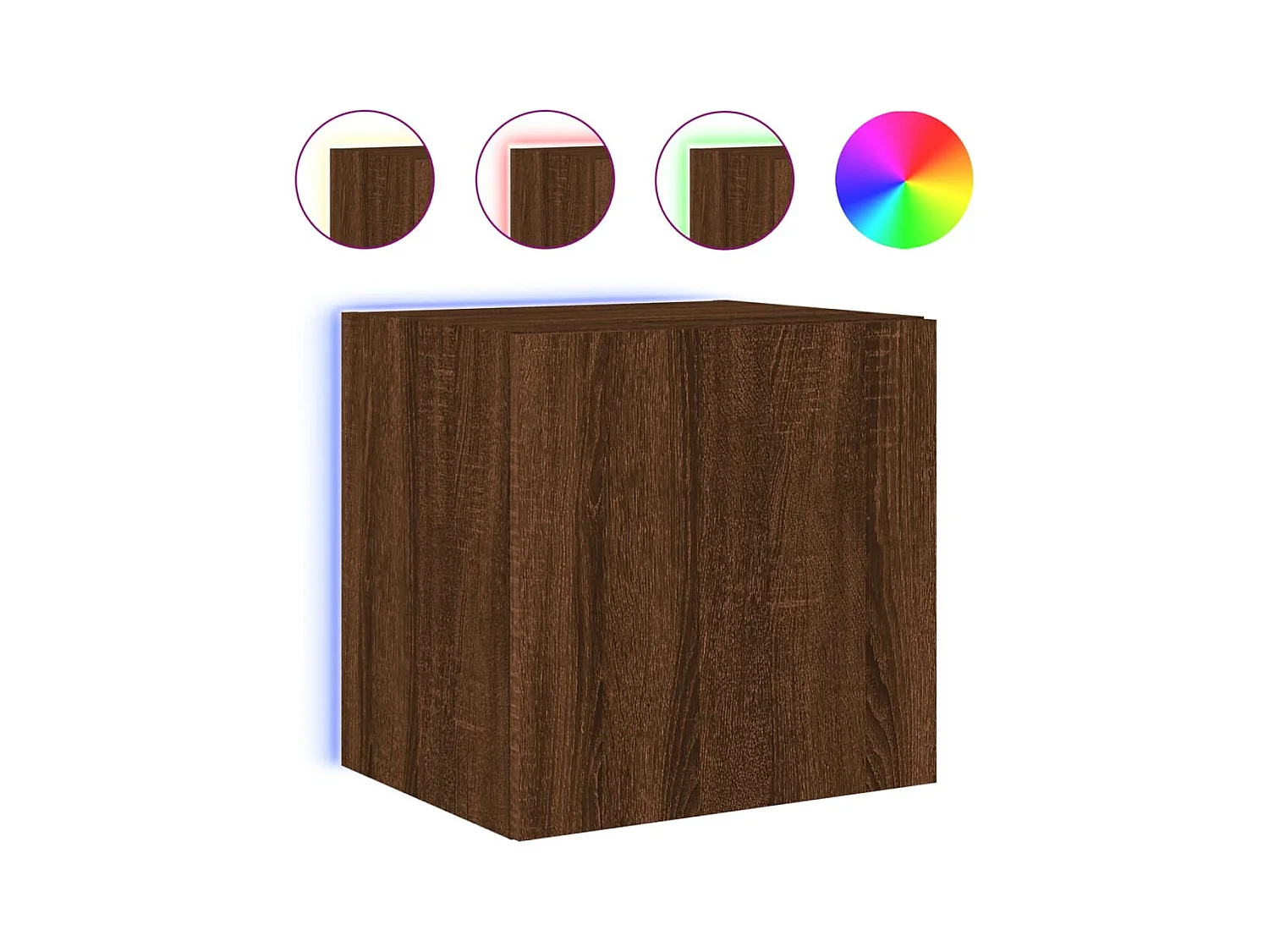 Gerben  Meuble TV mural avec lumières LED chêne marron 40,5x35x40 cm