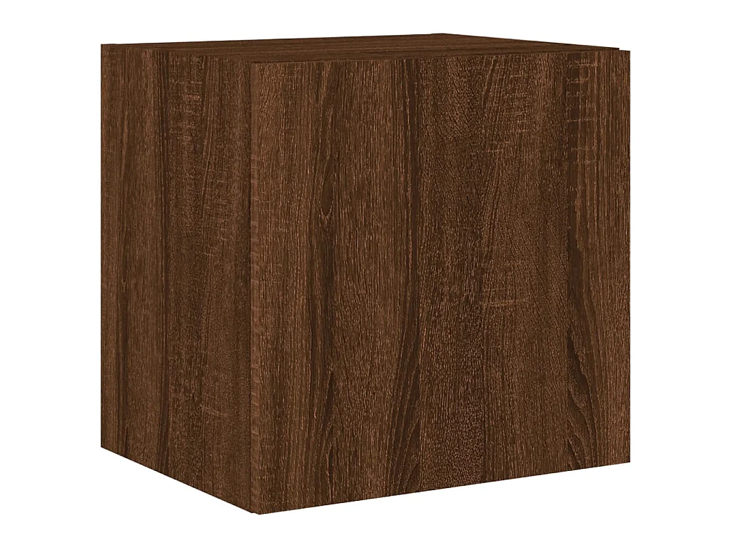 Gerben  Mueble de TV de pared con luces LED marrón roble 40,5x35x40 cm