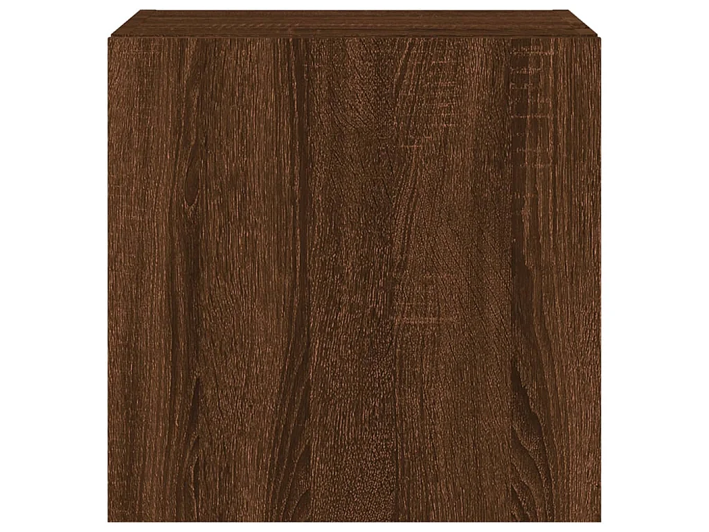 Gerben  Mueble de TV de pared con luces LED marrón roble 40,5x35x40 cm