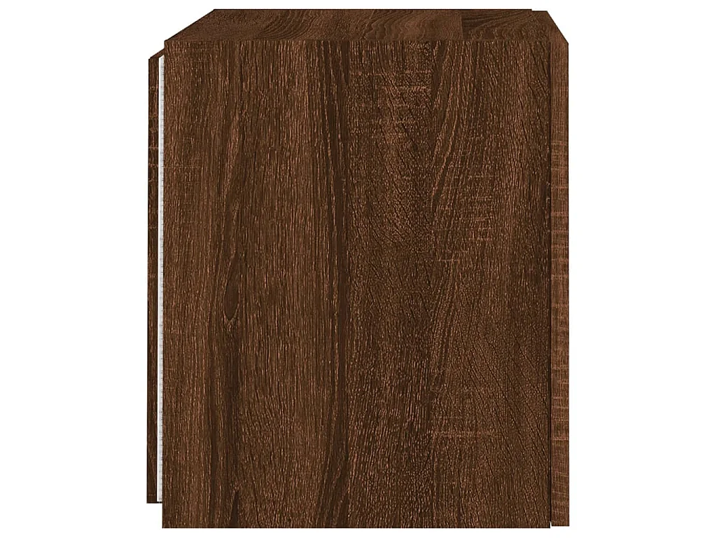 Gerben  Mueble de TV de pared con luces LED marrón roble 40,5x35x40 cm