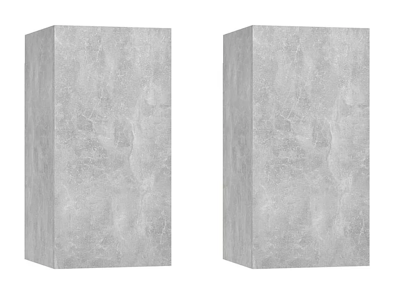 Hoeselt  Meuble TV mural Montage mural 2 pcs Gris béton 31 x 30 x 60 cm