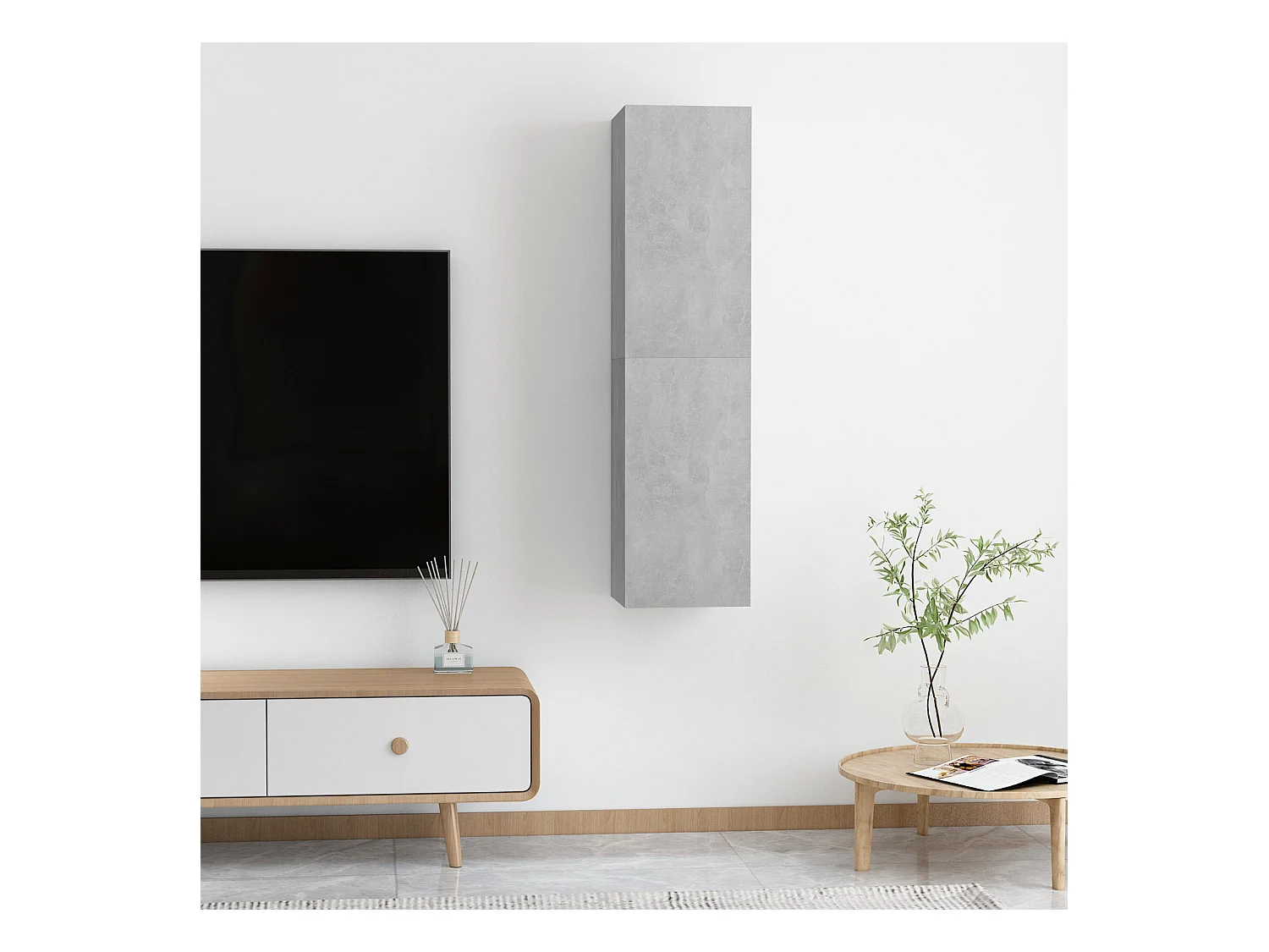 Hoeselt  Tv-meubelen 2 st 30,5x30x60 cm bewerkt hout betongrijs