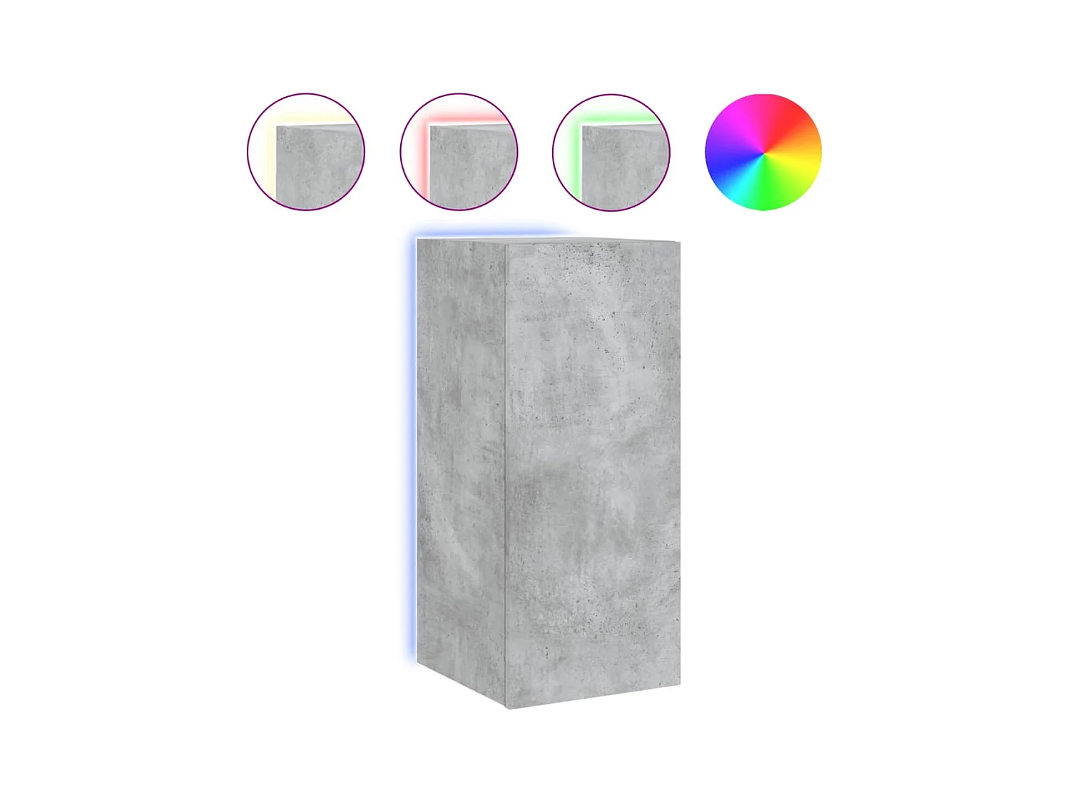 Gerben  Tv-wandmeubel met LED-verlichting 30,5x35x70 cm betongrijs