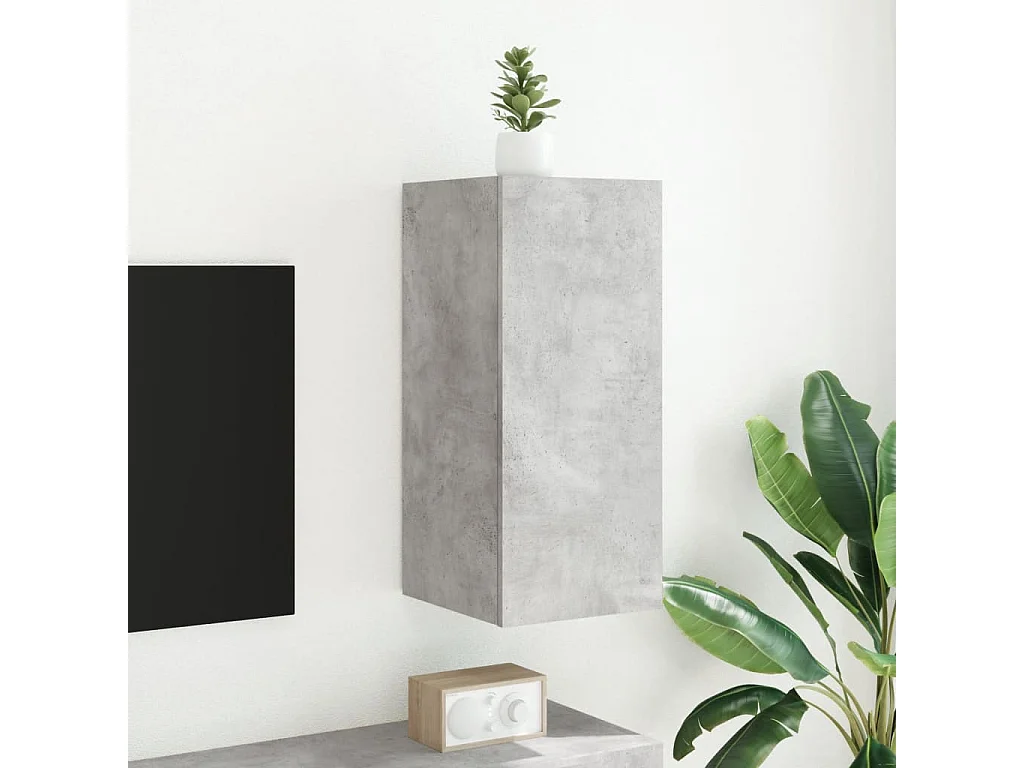 Gerben  Tv-wandmeubel met LED-verlichting 30,5x35x70 cm betongrijs