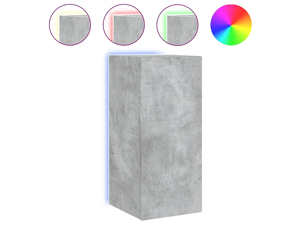 Gerben  Tv-wandmeubel met LED-verlichting 30,5x35x70 cm betongrijs