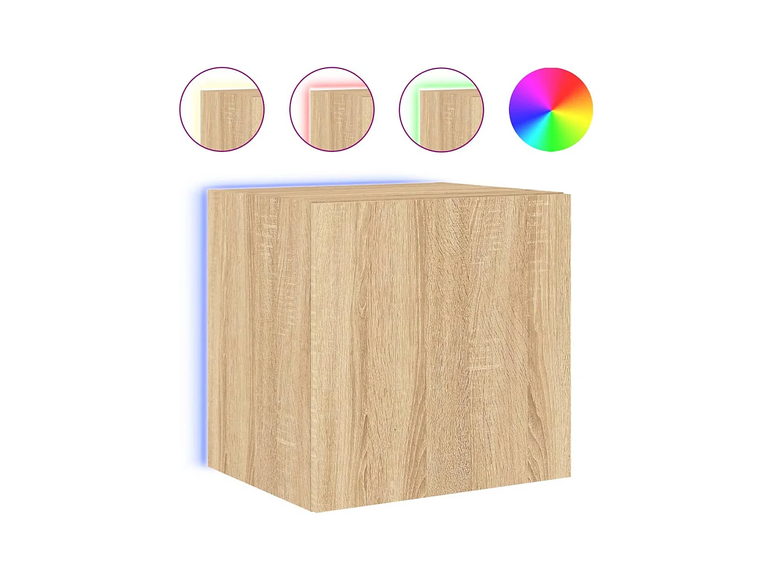 Gerben  Tv-wandmeubel met LED-verlichting 40,5x35x40 cm sonoma eiken