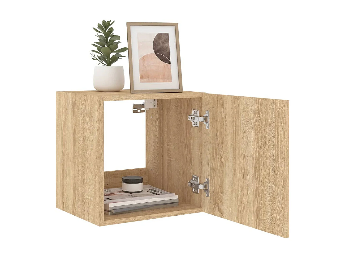 Gerben  Tv-wandmeubel met LED-verlichting 40,5x35x40 cm sonoma eiken