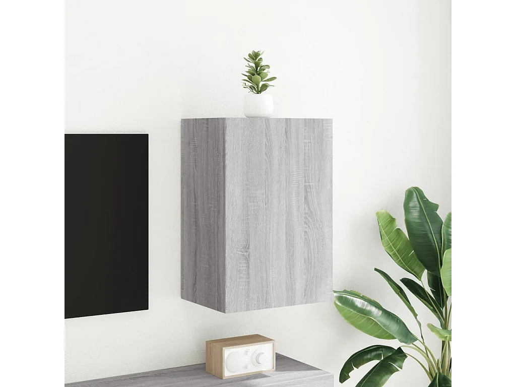 Chaffee  Meuble TV mural sonoma gris 40,5x30x60 cm bois d'ingénierie