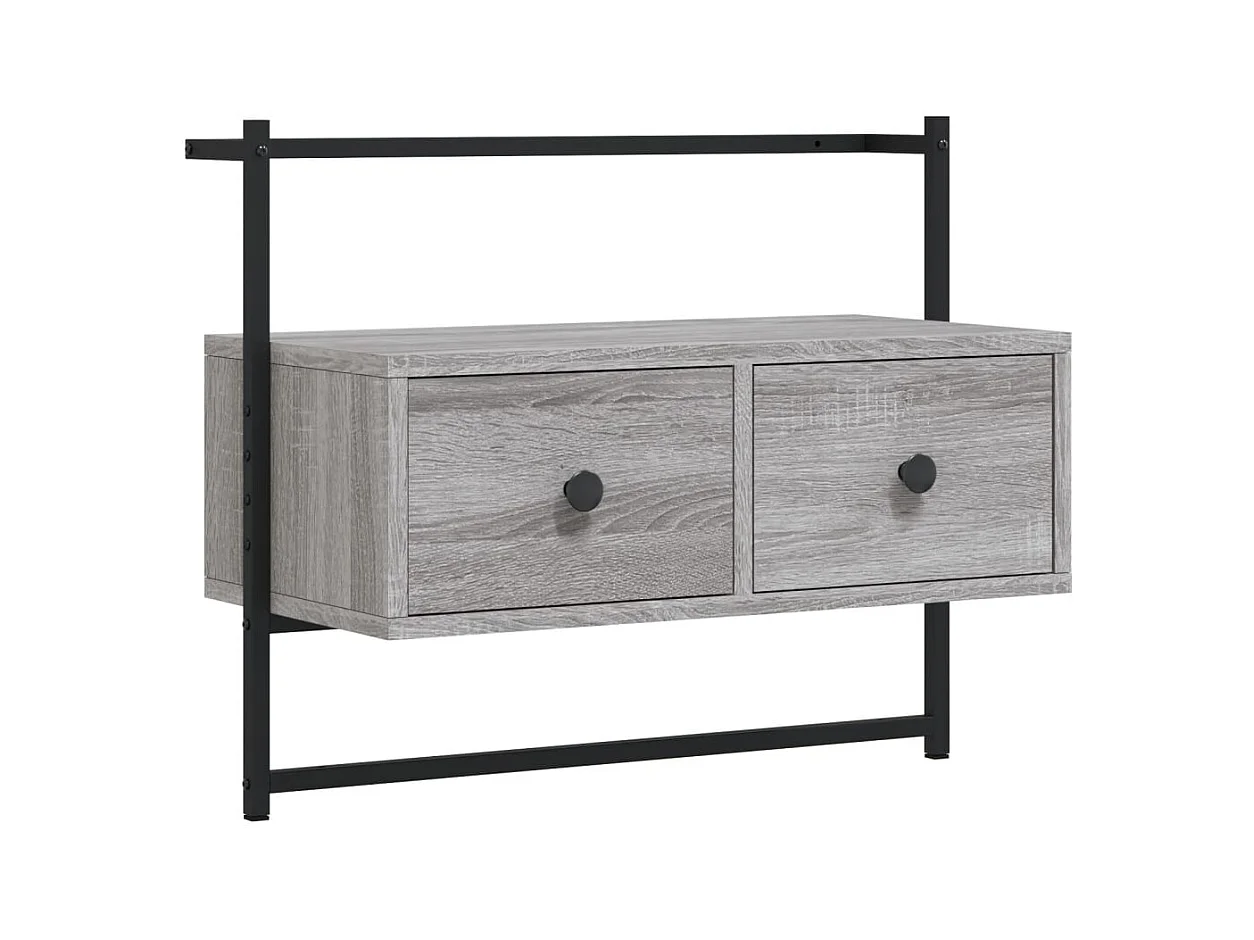 Randers  Meuble TV mural sonoma gris 60,5x30x51 cm bois d'ingénierie