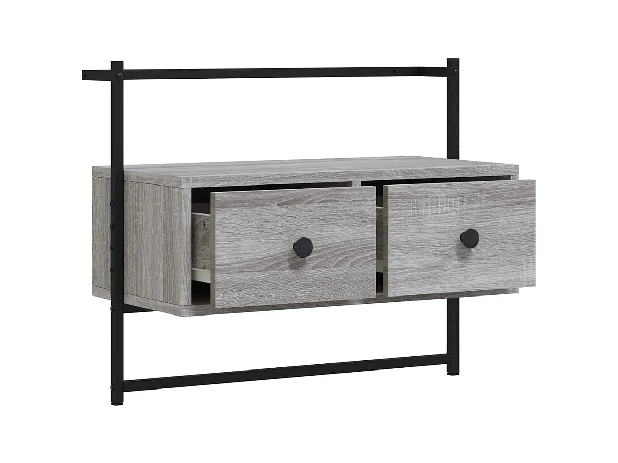 Randers  Meuble TV mural sonoma gris 60,5x30x51 cm bois d'ingénierie