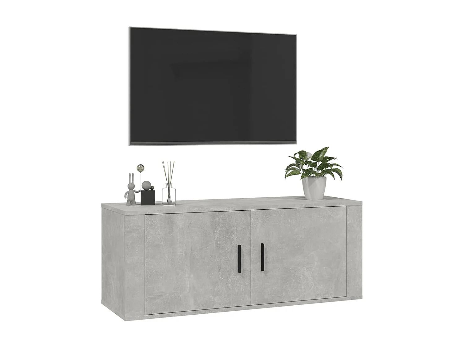 Murk  Meuble TV mural Gris béton 100x34,5x40 cm