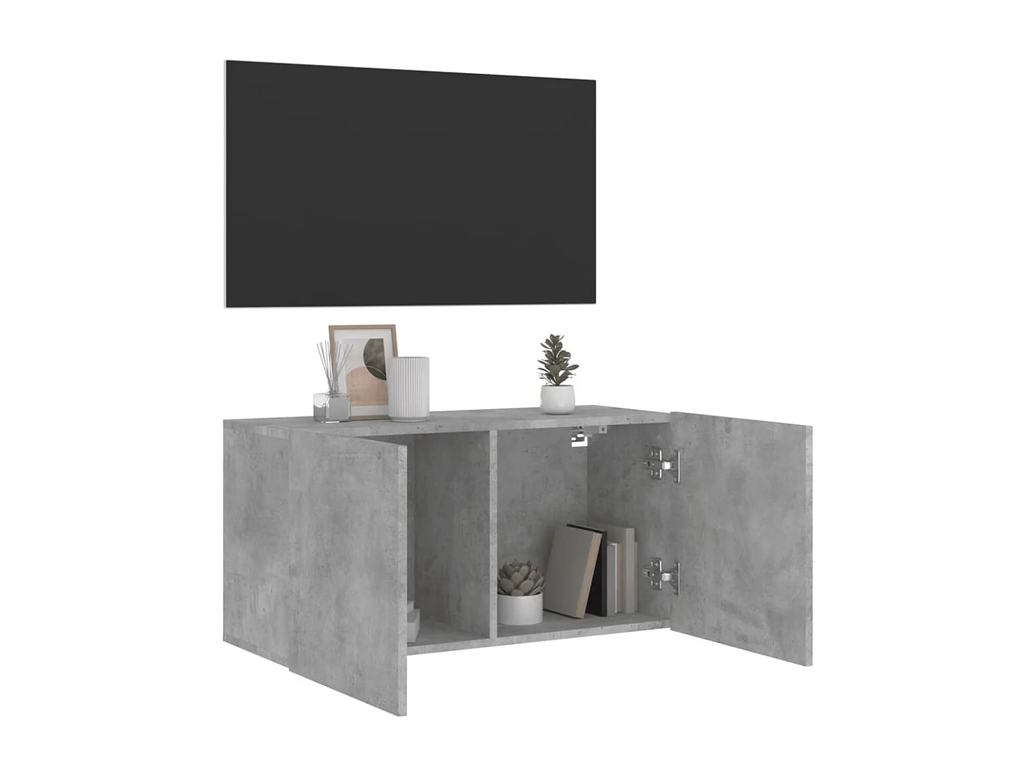 American Canyon  Meuble TV mural gris béton 80x30x41 cm