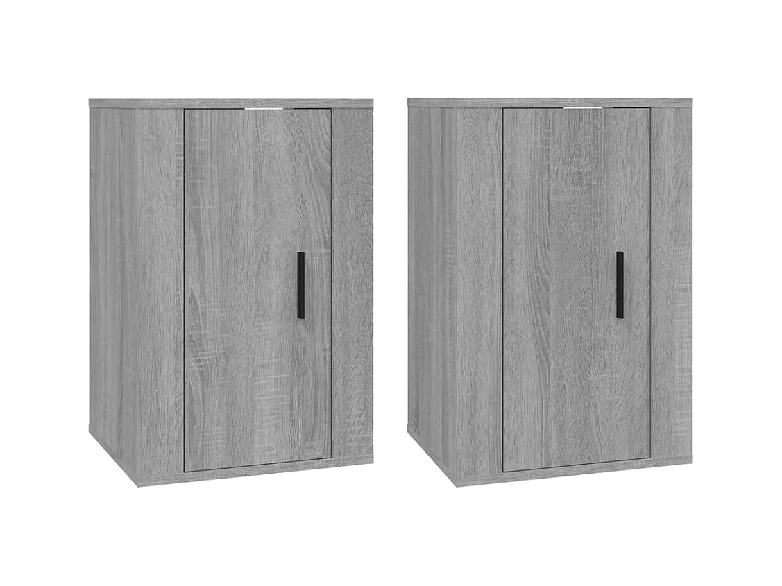 Murk  Muebles para TV de pared 2 uds gris Sonoma 40x34,5x60 cm