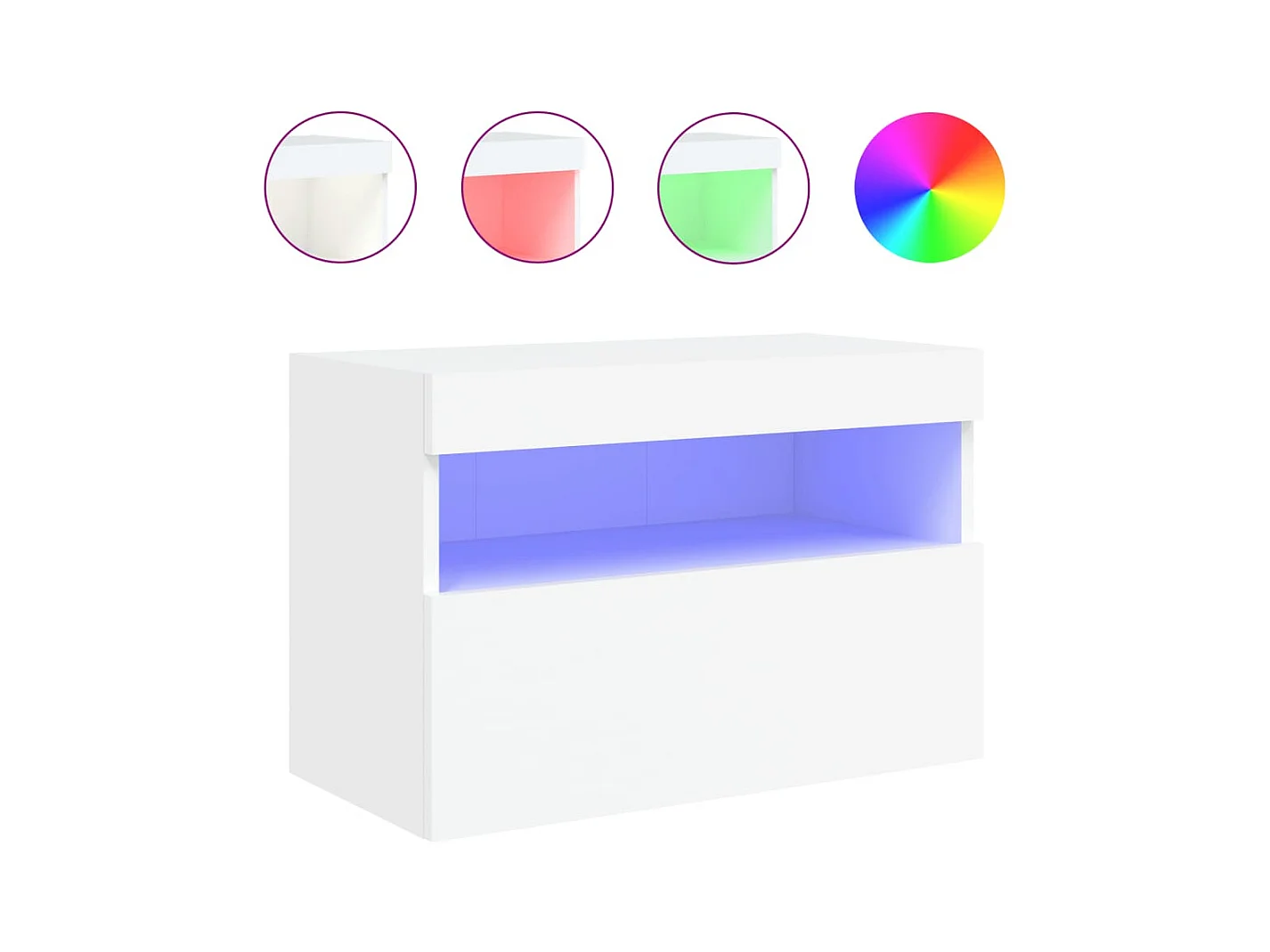 Ølstykke  Meuble TV mural avec lumières LED blanc 60x30x40 cm