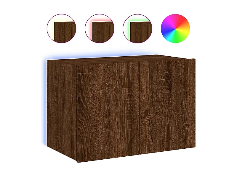 Gerben  Tv-wandmeubel met LED-verlichting 60x35x41 cm bruin eikenkleur