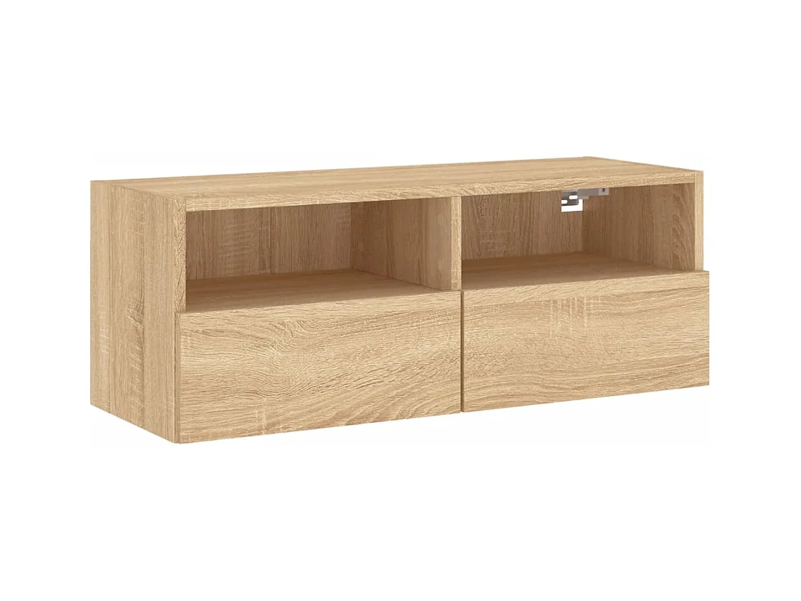 Sil  Tv-wandmeubel 80x30x30 cm bewerkt hout sonoma eikenkleurig