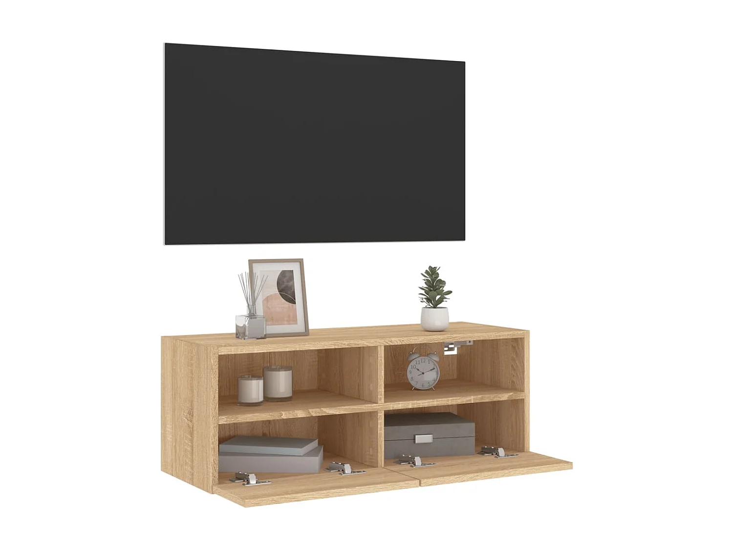 Sil  Mueble de pared TV madera ingeniería roble Sonoma 80x30x30 cm