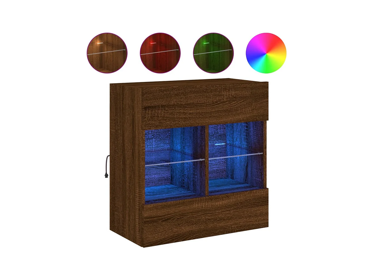 DuBois  Tv-wandmeubel met LED 58,5x30x60,5 cm bruin eikenkleur