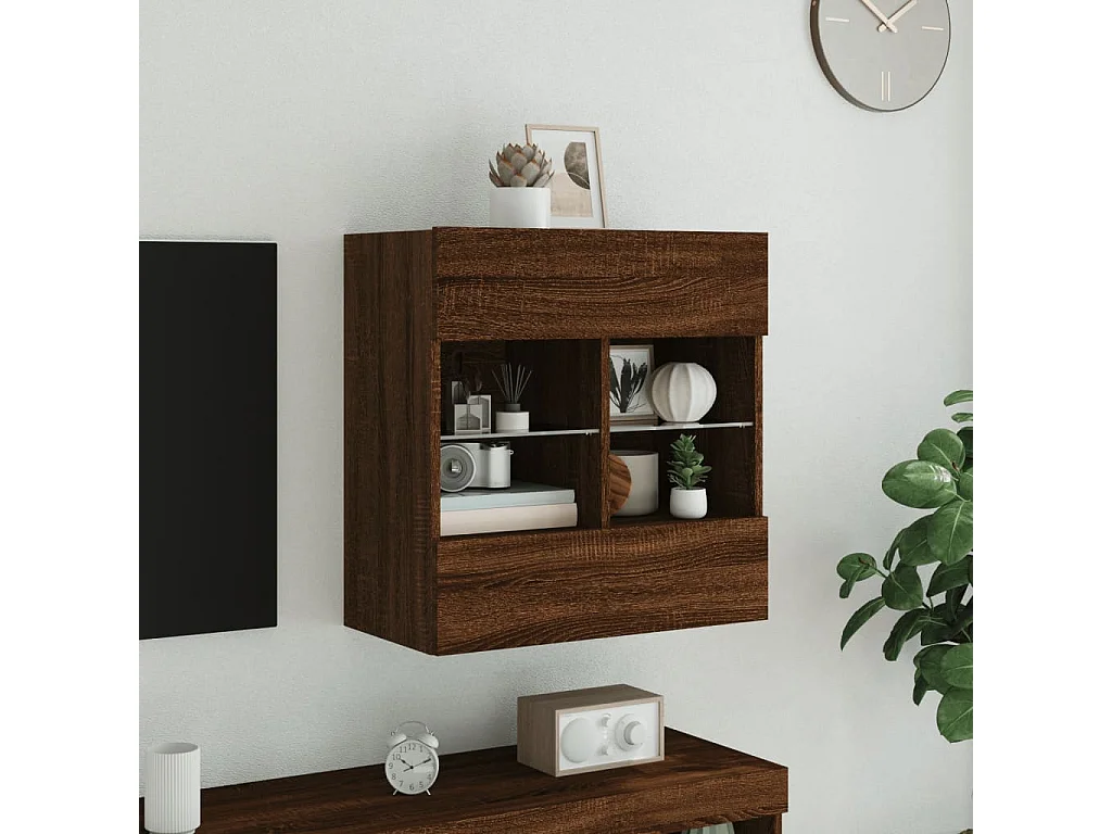 DuBois  Tv-wandmeubel met LED 58,5x30x60,5 cm bruin eikenkleur