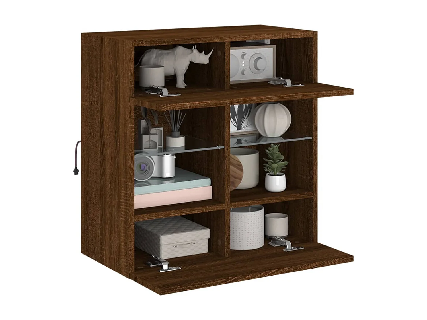 DuBois  Mueble TV de pared con luces LED roble marrón 58,5x30x60,5 cm