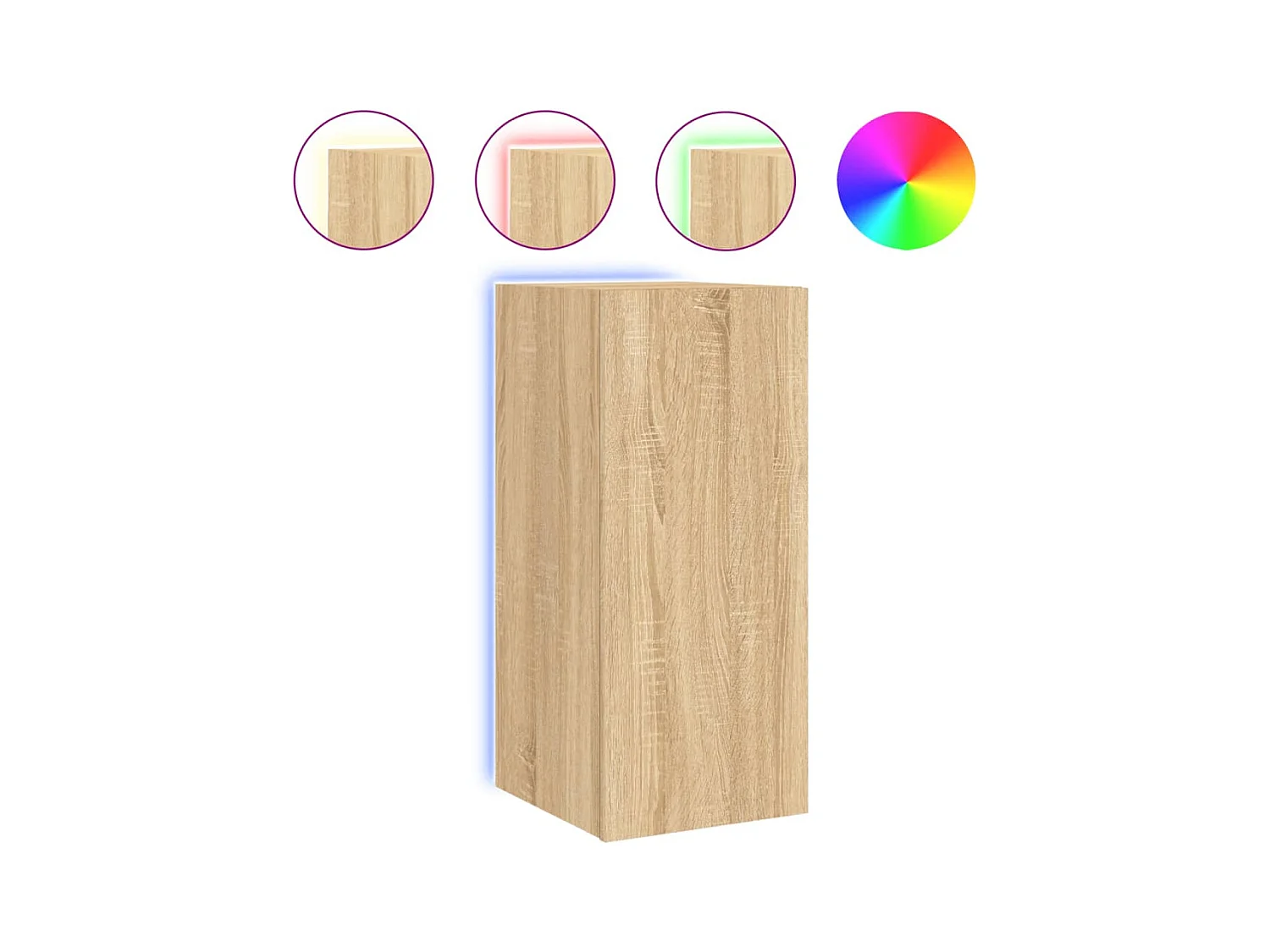 Gerben  Tv-wandmeubel met LED-verlichting 30,5x35x70 cm sonoma eiken