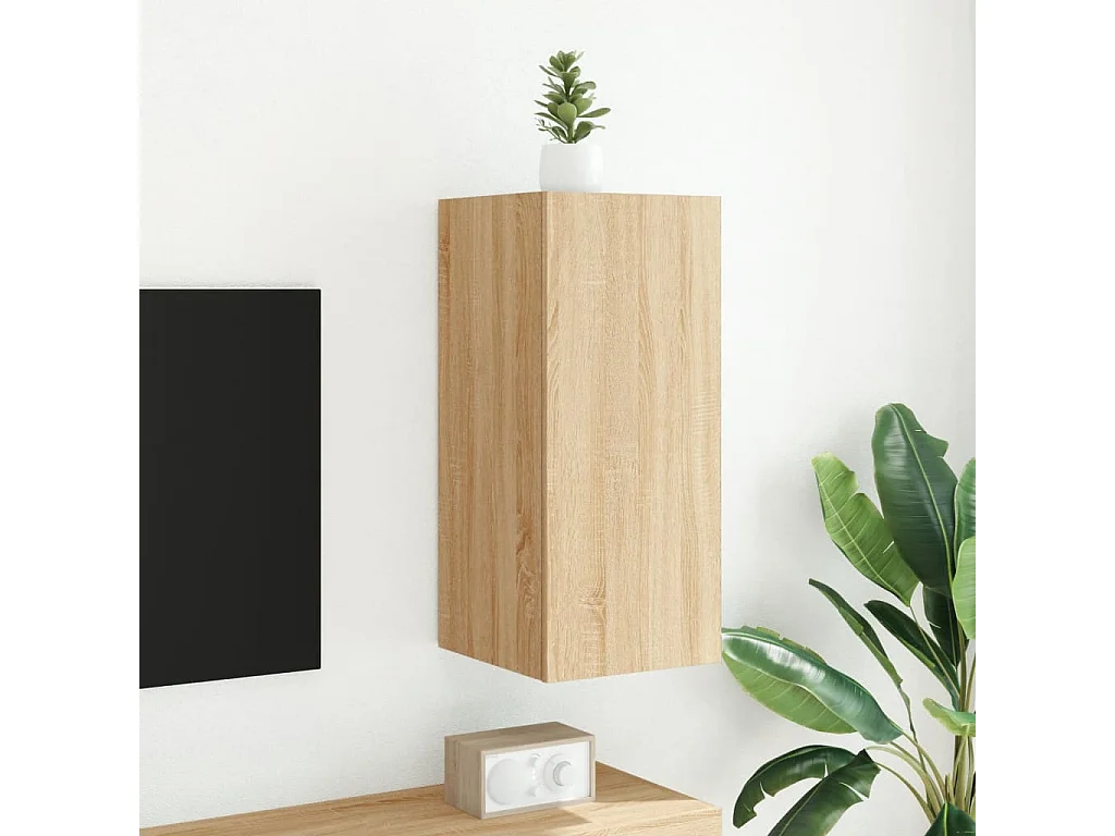 Gerben  Tv-wandmeubel met LED-verlichting 30,5x35x70 cm sonoma eiken