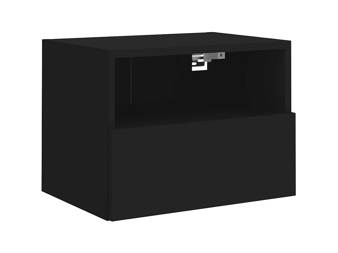 Sil  Meuble TV mural noir 40x30x30 cm bois d'ingénierie