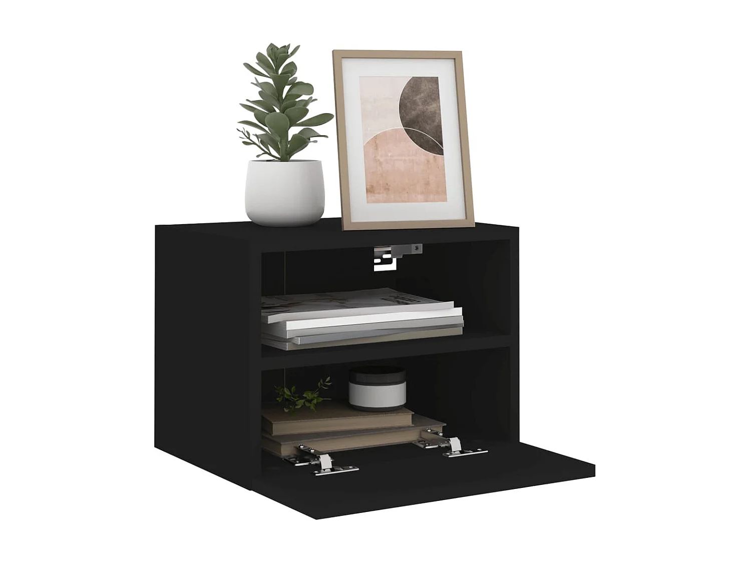 Sil  Meuble TV mural noir 40x30x30 cm bois d'ingénierie