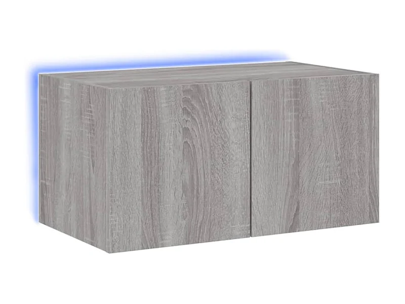 Gerben  Meuble TV mural avec lumières LED sonoma gris 60x35x31 cm