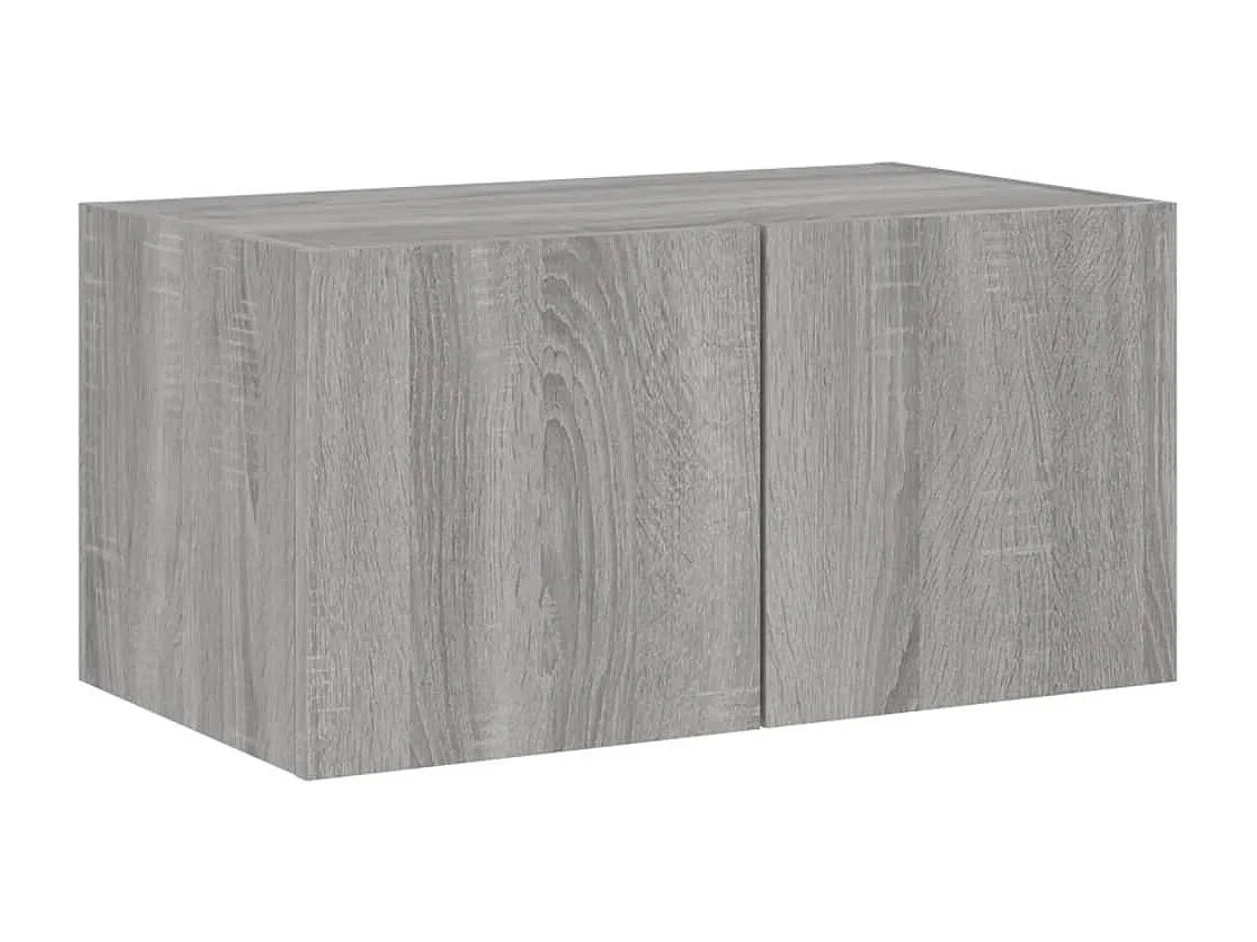 Gerben  Meuble TV mural avec lumières LED sonoma gris 60x35x31 cm