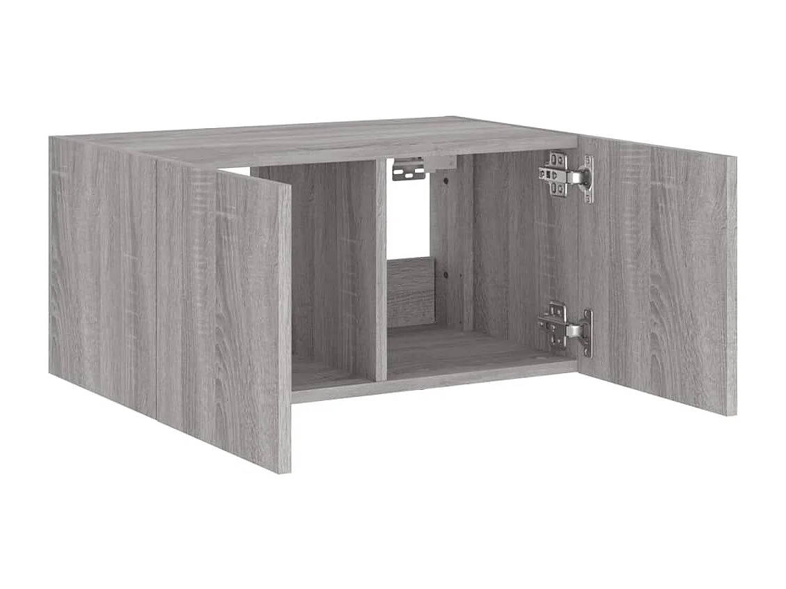 Gerben  Meuble TV mural avec lumières LED sonoma gris 60x35x31 cm