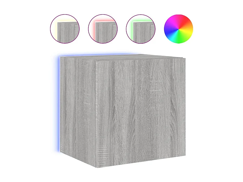 Gerben  Meuble TV mural avec lumières LED sonoma gris 40,5x35x40 cm