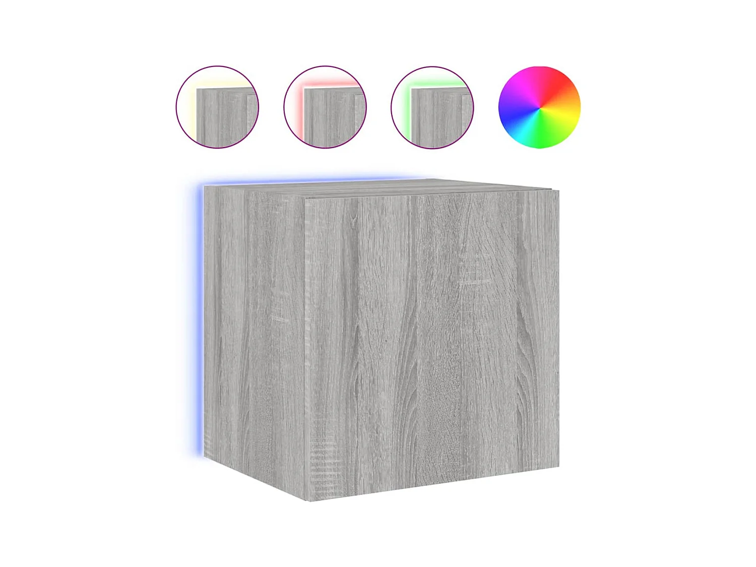 Gerben  Tv-wandmeubel met LED-verlichting 40,5x35x40 cm grijs sonoma