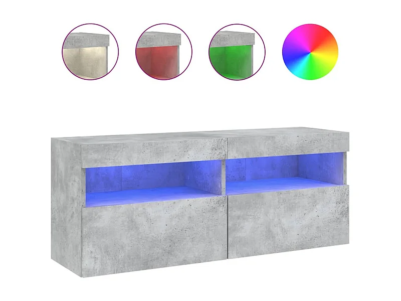 Ølstykke  Tv-wandmeubel met LED-verlichting 100x30x40 cm betongrijs