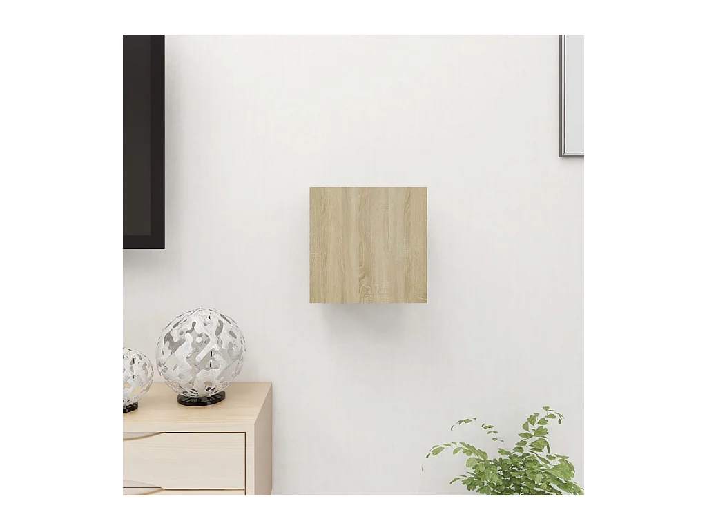 Ahakista  Meuble TV mural Chêne sonoma 30,5x30x30 cm