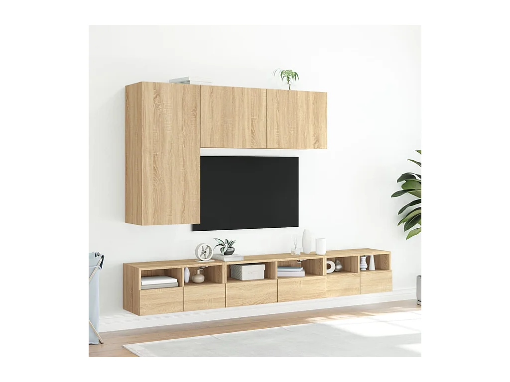 Sil  Meuble TV mural chêne sonoma 60x30x30 cm bois d'ingénierie