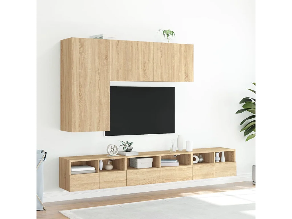 Sil  Meuble TV mural chêne sonoma 60x30x30 cm bois d'ingénierie