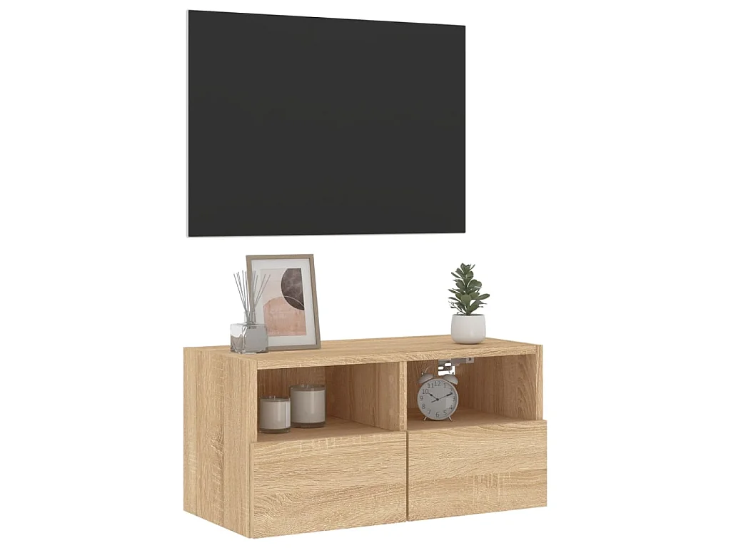 Sil  Meuble TV mural chêne sonoma 60x30x30 cm bois d'ingénierie