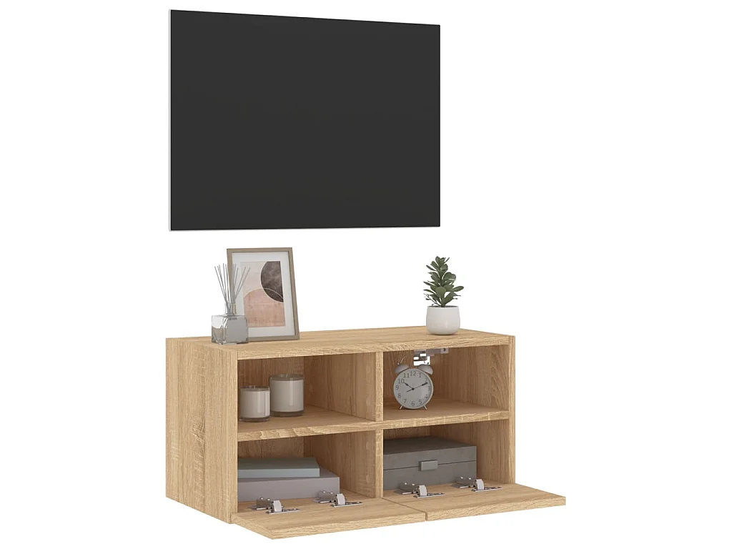 Sil  Meuble TV mural chêne sonoma 60x30x30 cm bois d'ingénierie