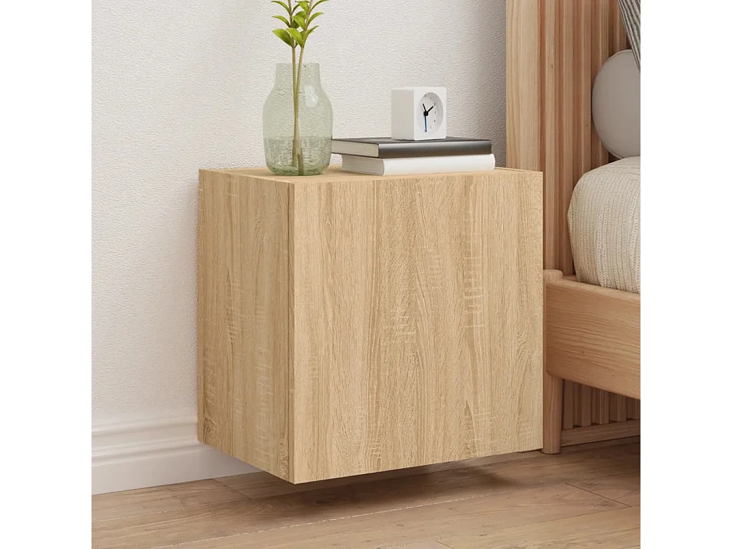 Chaffee  Meuble TV mural chêne sonoma 40,5x30x40 cm bois d'ingénierie