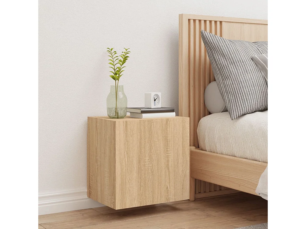 Chaffee  Meuble TV mural chêne sonoma 40,5x30x40 cm bois d'ingénierie