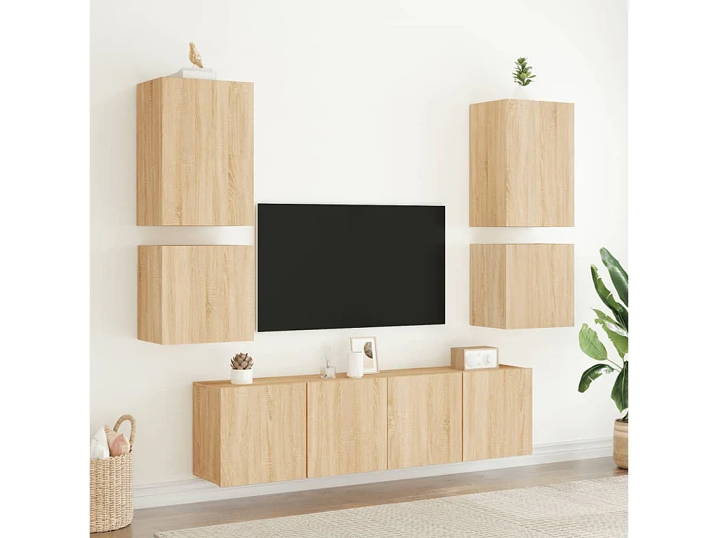Chaffee  Meuble TV mural chêne sonoma 40,5x30x40 cm bois d'ingénierie