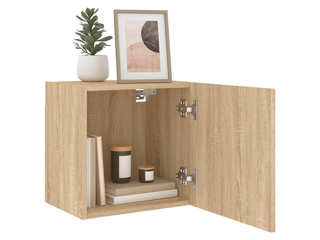 Chaffee  Meuble TV mural chêne sonoma 40,5x30x40 cm bois d'ingénierie