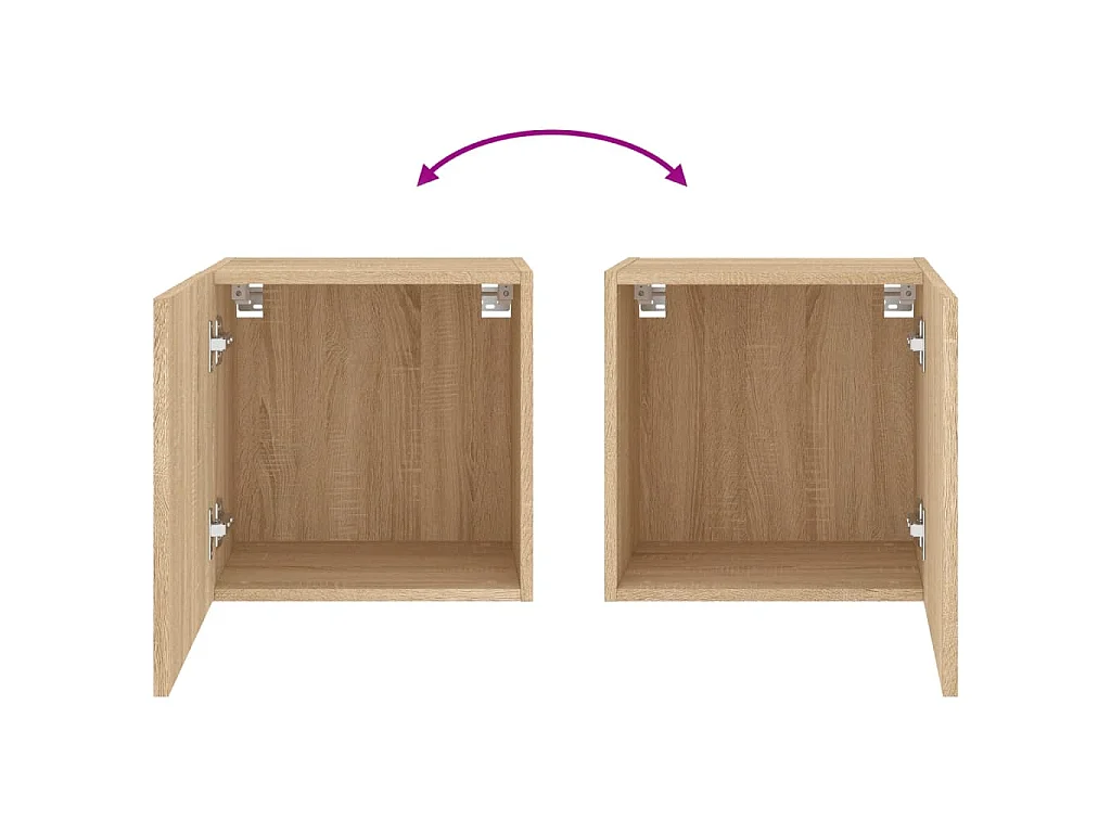 Chaffee  Meuble TV mural chêne sonoma 40,5x30x40 cm bois d'ingénierie